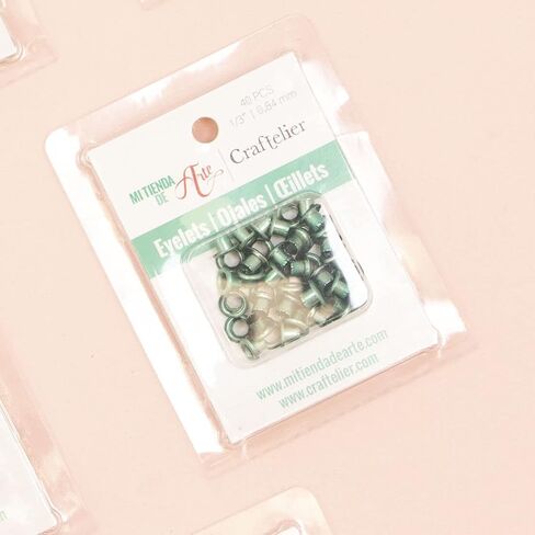 Craftelier - Pack of 50 Mini Metallic Eyelets Ideal for Scrapbooking and Crafting | Valid for Different Materials | Size Approx. Inner Diameter 3 mm and Outer Diameter 5 mm - Rose Gold Colour in Kuwait