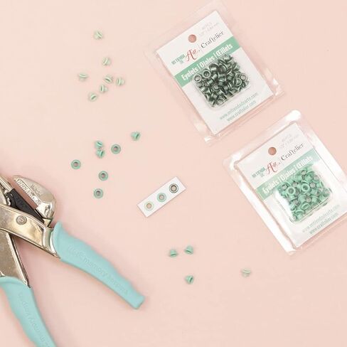 Craftelier - Pack of 50 Mini Metallic Eyelets Ideal for Scrapbooking and Crafting | Valid for Different Materials | Size Approx. Inner Diameter 3 mm and Outer Diameter 5 mm - Rose Gold Colour in Kuwait