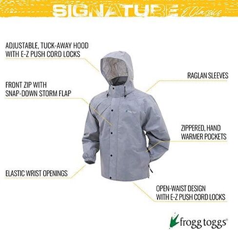 FROGG TOGGS Men's Standard Classic Pro Action Waterproof Breathable Rain Jacket, Mossy Oak Bottomland, Medium in Saudi Arabia