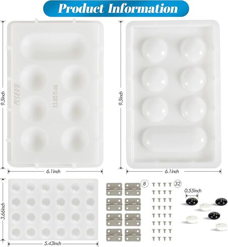 ISSEVE Mancala Board Game Resin Molds Set, Epoxy Silicone Resin Molds Kit with 2Pcs Mancala Board Silicone Molds 1Pc Mancala Stones Mold, Epoxy Molds for Resin Casting, DIY Family Party Board Games in Kuwait