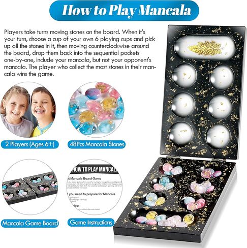 ISSEVE Mancala Board Game Resin Molds Set, Epoxy Silicone Resin Molds Kit with 2Pcs Mancala Board Silicone Molds 1Pc Mancala Stones Mold, Epoxy Molds for Resin Casting, DIY Family Party Board Games in Kuwait