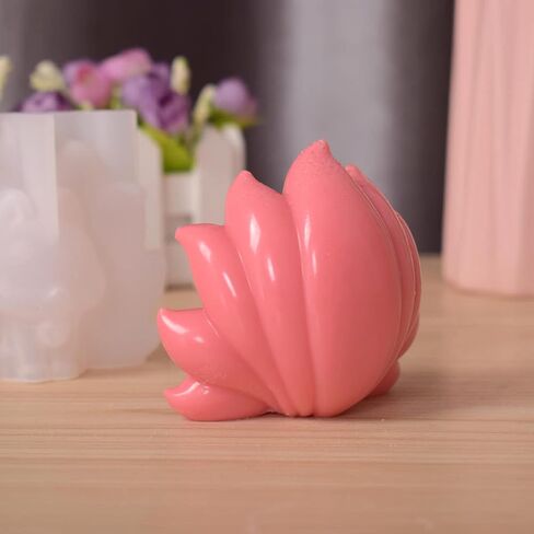 ONNPNN قطعتين من قالب شمع الثعلب ذو 9 ذيل، قوالب سيليكون ثلاثية الأبعاد على شكل ثعلب تسعة ذيل، قوالب أقراص سكرية على شكل حيوان، لتزيين سطح المكتب المصنوع يدويًا من راتنجات الإيبوكسي والجبس in Kuwait