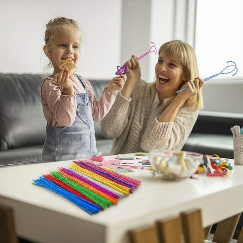 300Pcs Glitter Pipe Cleaners Tinsel Chenille Stems,10 Colors Metallic Pipe Cleaner for Creative Crafts Decorations,Tinsel Chenille Stems for for DIY Crafts, 6 mm x 12Inch in Kuwait