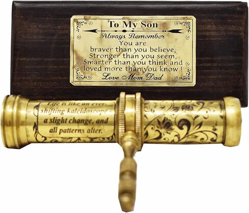 ايه اس هاندكرافتس مشكال نحاسي يدوي الصنع مع صندوق خشبي - هدية محفورة لابنتي - مظهر عتيق - لمسة نهائية عتيقة - مشكال للاطفال والاصدقاء والعائلة والاطفال - عدسة عاكسة ثلاثية الابعاد in Kuwait