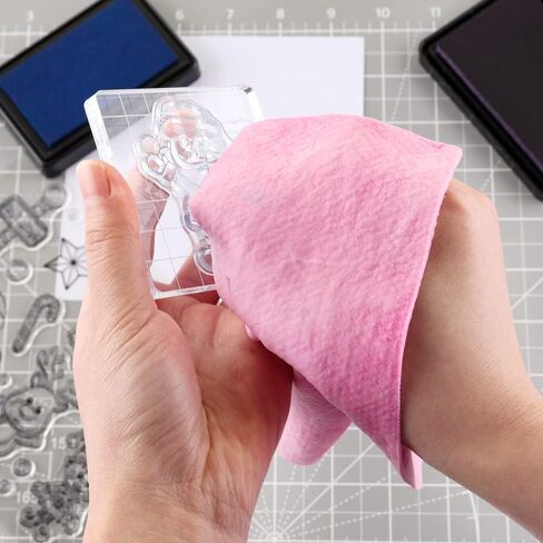 2PCS Multi-purpose Stamp Scrubber Stamp Cleaning Sponge to Remove Ink from The Intricate Parts of Stamps Easily Craft Tools Applicable to Clean Clear Stamp,Acrylic Blocks Stamp Positioners in Kuwait