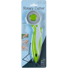 Elan Rotary Cutter for Fabric Blue, Fabric Rotary Cutter Sewing, Fabric Cutters, as Blade Roller Cutter for Fabric Cutter, Rotary Cutter Blades 45mm, Fabric Cutting Wheel, Perfect Quilting Tools