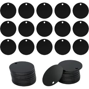 StayMax Round Aluminum Engraving Blanks Tags Stamping Blanks 25 Pack Diameter 1.57 Inch (Black)