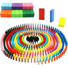 مكعبات دومينو خشبية ملونة 480 قطعة، لعبة سباق على شكل مكعبات دومينو لحفلات أعياد الميلاد in Kuwait