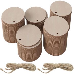 علامات خشبية دائرية مقاس 1.5 بوصة، دوائر خشبية مع فتحة للديكور المنزلي، 100 قطعة in Kuwait