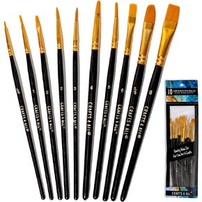 Crafts 4 All Acrylic Paint Brushes - Pack of 18 Professional, Wide and Fine Tip, Nylon Hair Artist Paintbrushes - Paintbrush Bulk Set for Watercolor, Canvas, Craft, Detail & Oil Painting