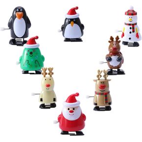8 Pack Christmas Wind Up Toys Assortment, Mini Jumping Walking Clockwork Toys for Christmas Party Favors Goody Bag Filler Christmas Stocking Stuffers (#B)