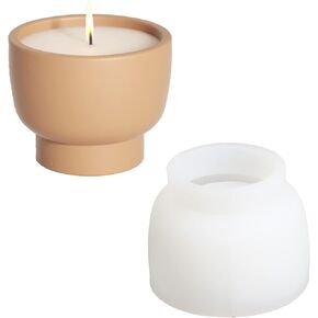 Creative Silicone Candle Vessels Mold Handmade Concrete Candle Jar Mould Round Succulent Flower Pot Making Tool (SH0874)