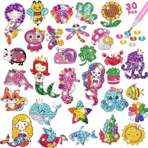 ملصقات الرسم الماسي CODOBON للأطفال، 36 قطعة من مجموعات الفنون والحرف اليدوية ثلاثية الأبعاد، مجموعة ملصقات الفسيفساء الماسية بالأرقام للأطفال من سن 6 إلى 12 عامًا، الحلوى ووحيد القرن in Kuwait