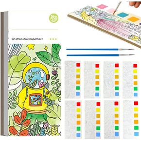 كتاب رسم بالألوان المائية للجيب، مجموعة ألوان مائية محمولة للرسم المرجعي، تحسين الإبداع والتركيز للفنانين المبتدئين الرسامين البالغين والأطفال (F - حلم الحكاية الخيالية)