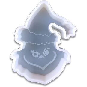A Laughing Monster in a Christmas Cap Shape Car Freshie Silicone Mold for Making Soap Aroma Beads Car Freshie, Pendant, Candle, Resin