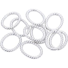 مجسمات سلك توصيل سلكي من الفضة الاسترليني عيار 925 بيضاوي الشكل مصنوع من المجوهرات DIY, 12mmx9.5mm in Kuwait