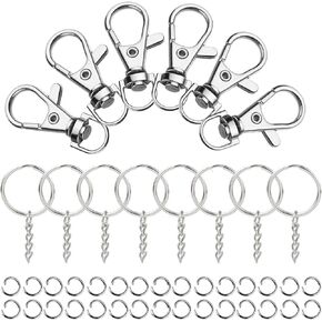 150 قطعة خطاف دوار المفاجئ حلقات الانتقال سبليت حلقات المفاتيح مع سلسلة لمشاريع الخياطة حبل المفاتيح حقيبة يد محفظة الأجهزة الحرفية in Kuwait