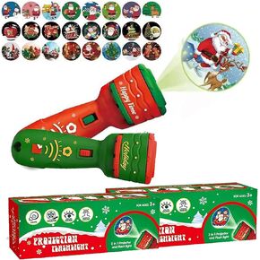 iSkelter Christmas Flashlight Projector for Kids, 24 Different Christmas Tree Santa Claus Christmas Image Projection Toys for Christm Home Birthday Party Light