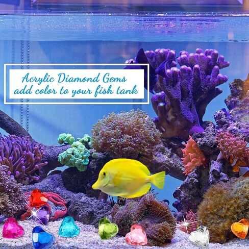40 Pieces Big Size Treasure Diving Gemstones Underwater Vase Fillers Pool Toys Heart Shaped Gems Toys Summer Swimming Play Set Treasure Diving Toys Multicolored Acrylic Large Heart Party Game Prizes in Saudi Arabia