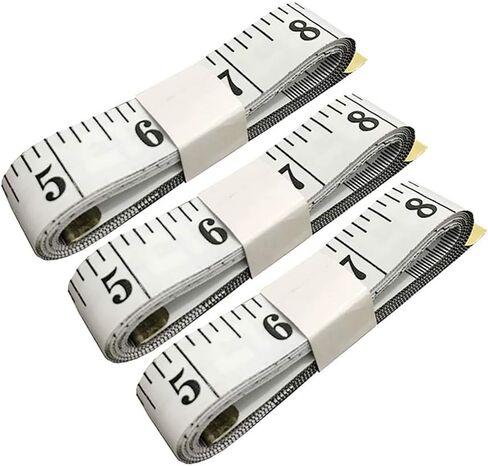 SumVibe 120 Inches/300cm Cloth Measuring Tape for Body Measurements, Soft Sewing Tape Measure 2-Pack, White and Yellow in Kuwait