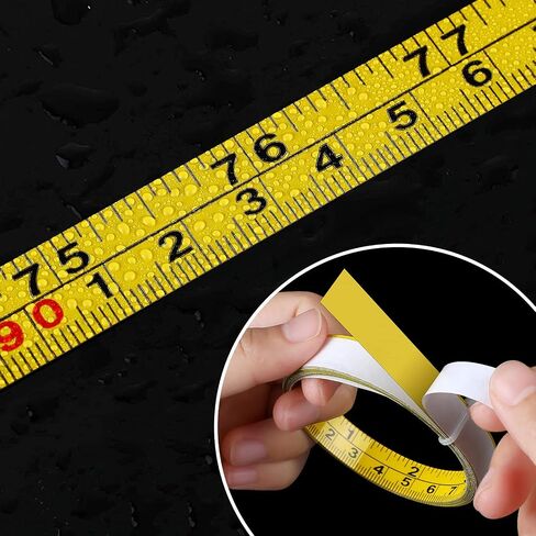 4 قطع من شريط قياس فولاذي ذاتي اللصق، شريط مسطرة فولاذي، مسطرة معدنية لاصقة، قراءة يسار ويمين (أبيض، 80 بوصة) in Saudi Arabia