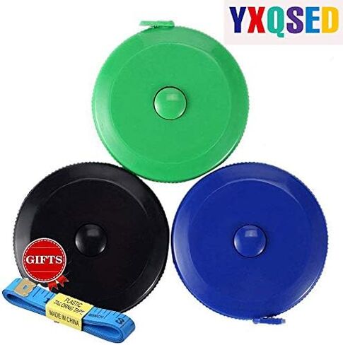 YXQSED صانعي الفساتين شريط قياس شريط القياس لقياس الجسم وشريط قياس الخياطة الصغيرة للخياطين 60 بوصة /150 سم-أخضر-أبيض-وردي in Kuwait