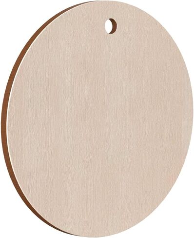 علامات خشبية دائرية مقاس 1.5 بوصة، دوائر خشبية مع فتحة للديكور المنزلي، 100 قطعة in Kuwait