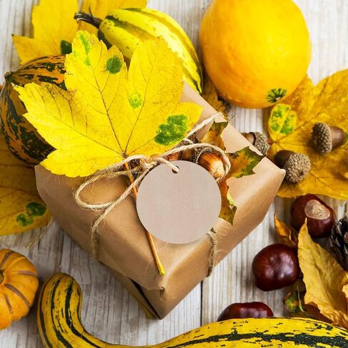 علامات خشبية دائرية مقاس 1.5 بوصة، دوائر خشبية مع فتحة للديكور المنزلي، 100 قطعة in Kuwait