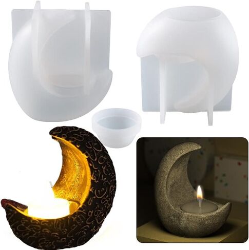 Jar Resin Molds Silicone Set, Oval Coaster Molds Bottle Shape Container Moulds, Round Vase Molds Storage Bottle Candle Holder Candy Container Epoxy Resin Casting Craft Flower Pot Gifts 20221219 in Kuwait