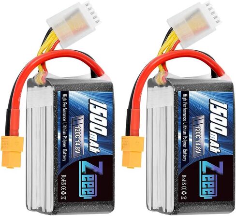 Zeee 4S Lipo Battery 1500mAh 14.8V 120C Graphene Battery with XT60 Plug for FPV Drone Quadcopter Helicopter Airplane RC Boat RC Car RC Models(2 Pack) in Saudi Arabia