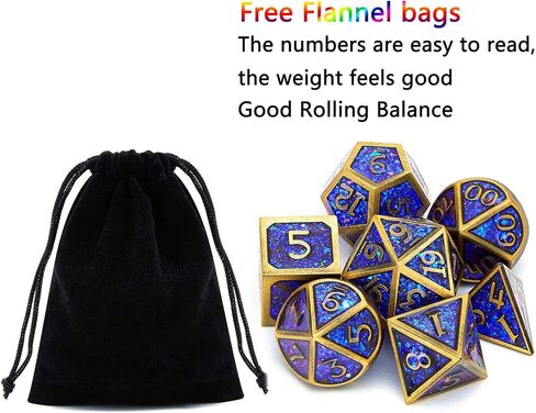 DND دور لعب الزنزانات والتنينات مجموعة النرد المعدنية باثفايندر آر بي جي ألعاب DND النرد in Kuwait