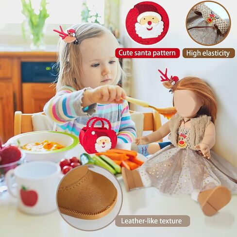 مجموعة ملابس الدمية مقاس 18 بوصة - أزياء عيد الميلاد مع أحذية وأغطية للرأس وحقيبة هدايا إلك in Kuwait