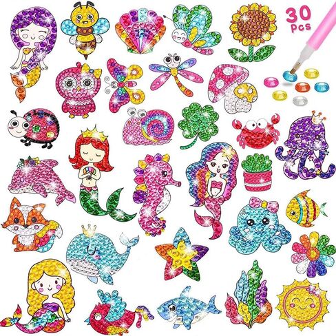 ملصقات الرسم الماسي CODOBON للأطفال، 36 قطعة من مجموعات الفنون والحرف اليدوية ثلاثية الأبعاد، مجموعة ملصقات الفسيفساء الماسية بالأرقام للأطفال من سن 6 إلى 12 عامًا، الحلوى ووحيد القرن in Kuwait