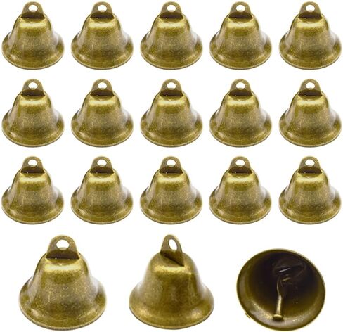 Hocansen 36 قطعة أجراس جلجل برونزية عتيقة 1.7 × 1.5 بوصة أجراس حرفية نحاسية أجراس عيد الميلاد صنع أجراس الرياح للأبواب وطوق الكلب in Kuwait