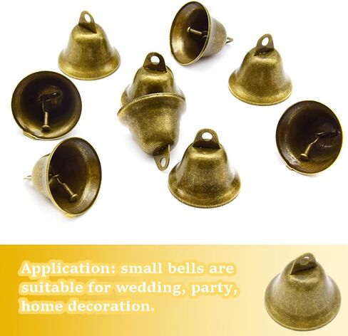 Hocansen 36 قطعة أجراس جلجل برونزية عتيقة 1.7 × 1.5 بوصة أجراس حرفية نحاسية أجراس عيد الميلاد صنع أجراس الرياح للأبواب وطوق الكلب in Kuwait