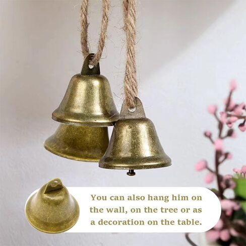 Hocansen 36 قطعة أجراس جلجل برونزية عتيقة 1.7 × 1.5 بوصة أجراس حرفية نحاسية أجراس عيد الميلاد صنع أجراس الرياح للأبواب وطوق الكلب in Kuwait
