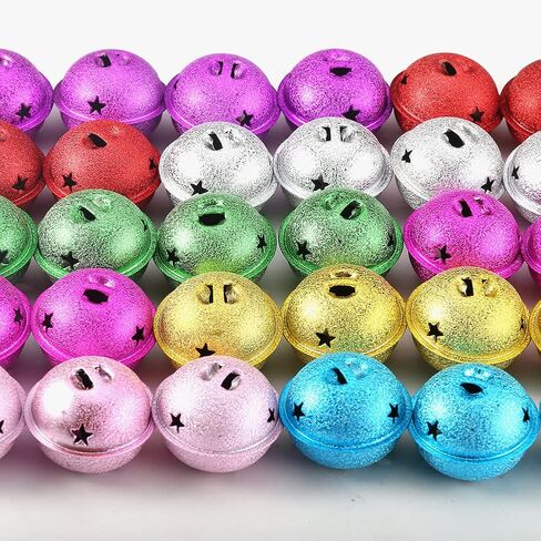 أجراس عيد الميلاد Zsail 32 قطعة أجراس جلجل مع فتحة ندفة الثلج 1.6 بوصة/40 مم أجراس عيد الميلاد الحرفية لأشجار عيد الميلاد وديكورات المنزل in Kuwait