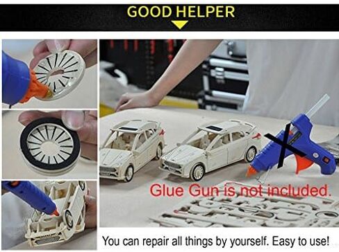 TrendBox Pack of 50 Clear 7mmx270mm - Hot Melt Glue Sticks Strips Melting Adhesive for Handmade Craft DIY Home Office Project Craftwork Fix & Repairs in Kuwait