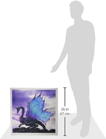 3dRose Fairytale Dragon - لحاف مربع، 14 × 14 بوصة (qs_4144_5) in Kuwait