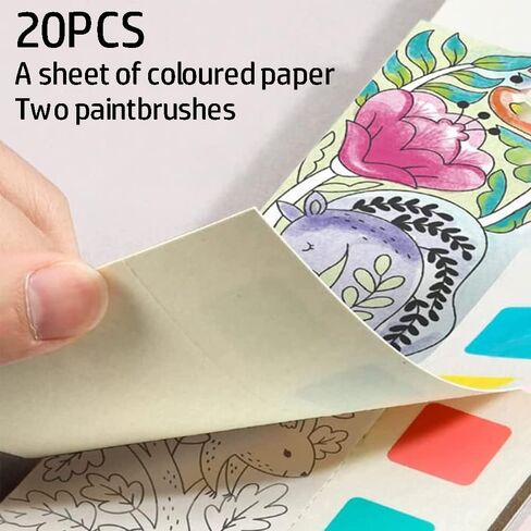 كتاب الرسم بالألوان المائية للجيب من Acrebow مع فرشاة للرسم بالألوان المائية وعلامة مرجعية للجيب للسفر ومجموعة الألوان المائية لتحسين الإبداع والتركيز للطلاب الفنانين والرسامين والأطفال in Kuwait