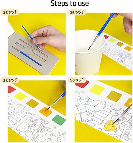 كتاب الرسم بالألوان المائية للجيب من Acrebow مع فرشاة للرسم بالألوان المائية وعلامة مرجعية للجيب للسفر ومجموعة الألوان المائية لتحسين الإبداع والتركيز للطلاب الفنانين والرسامين والأطفال in Kuwait