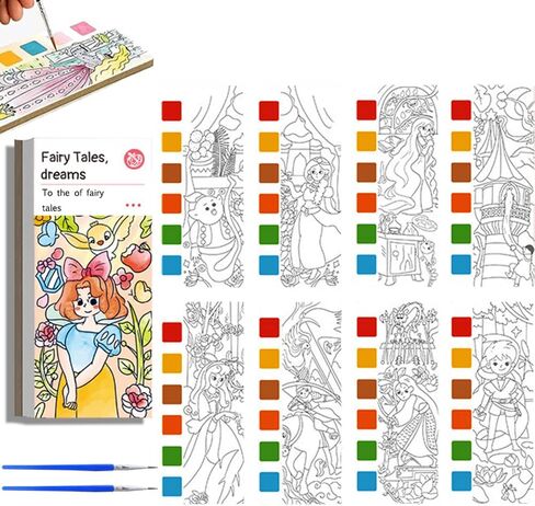 كتاب الرسم بالألوان المائية للجيب من Acrebow مع فرشاة للرسم بالألوان المائية وعلامة مرجعية للجيب للسفر ومجموعة الألوان المائية لتحسين الإبداع والتركيز للطلاب الفنانين والرسامين والأطفال in Kuwait