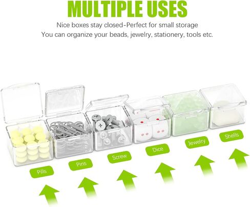30 Packs Plastic Stackable Organizer Container with Lids, Mini Containers for Beads, Glitter, Slime, Paint or Seed Storage - Black (Black) in Saudi Arabia