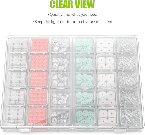 30 Packs Plastic Stackable Organizer Container with Lids, Mini Containers for Beads, Glitter, Slime, Paint or Seed Storage - Black (Black) in Saudi Arabia