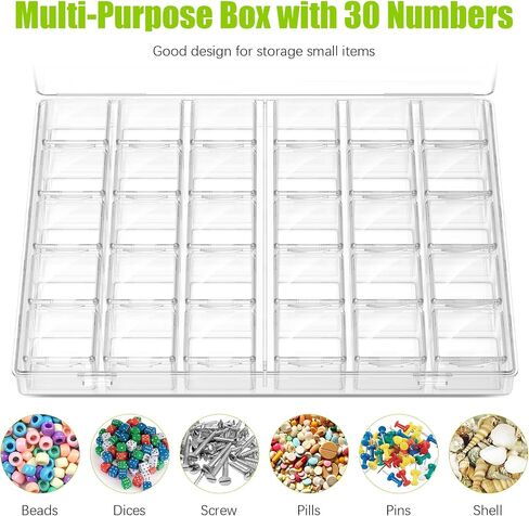 30 Packs Plastic Stackable Organizer Container with Lids, Mini Containers for Beads, Glitter, Slime, Paint or Seed Storage - Black (Black) in Saudi Arabia