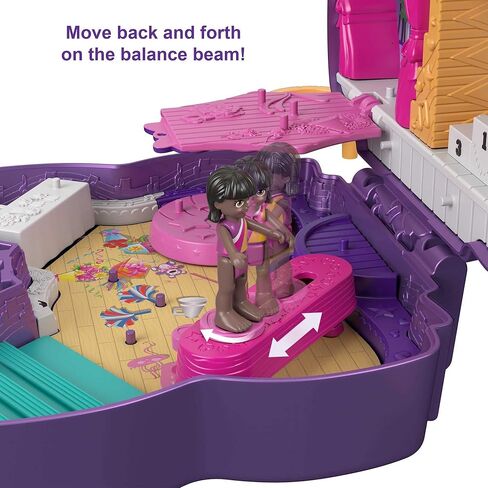 Polly Pocket Compact Playset, Sparkle Stage Bow with 2 Micro Dolls & Accessories, Travel Toys with Surprise Reveals in Saudi Arabia