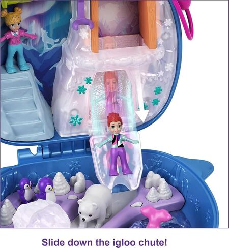 Polly Pocket Playset, Travel Toy with 2 Micro Dolls & Pet Accessories, Freezin' Fun Narwhal Compact Playset in Saudi Arabia