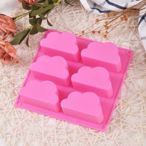 كوزيهوم قالب سيليكون على شكل سحابة، قالب صابون من السيليكون، قالب متعدد الوظائف لصنع الصابون والبودينغ والجيلي والشوكولاتة، قطعتين in Kuwait