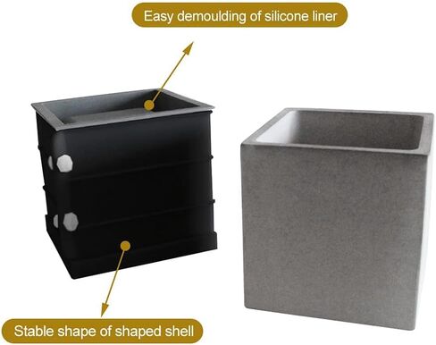 UMXOSM Silicone Molds Concrete Flower Pots, Large Planter Mold Octagonal DIY Pots with Gardening gloves Cement Molds for Succulent in Kuwait