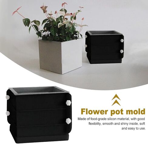 UMXOSM Silicone Molds Concrete Flower Pots, Large Planter Mold Octagonal DIY Pots with Gardening gloves Cement Molds for Succulent in Kuwait